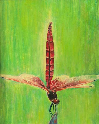 Rise — Tonbo Dragonfly Series | Original Framed Panel Painting
