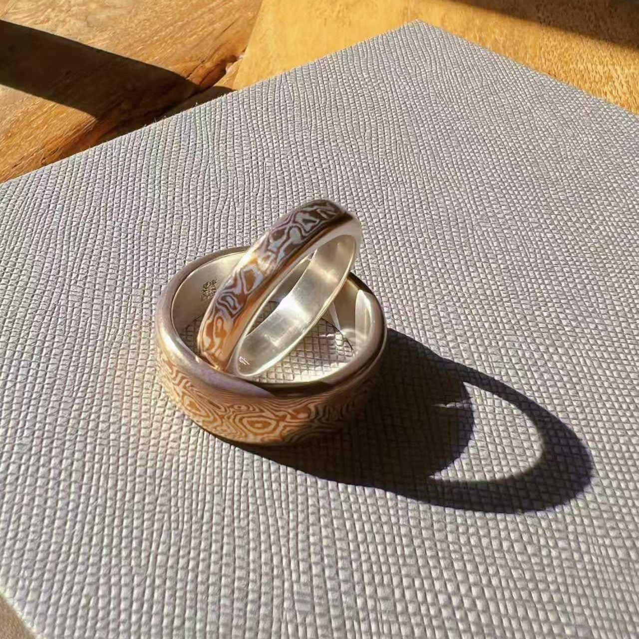 Mokume-gane Ring — Wood Grain Metal