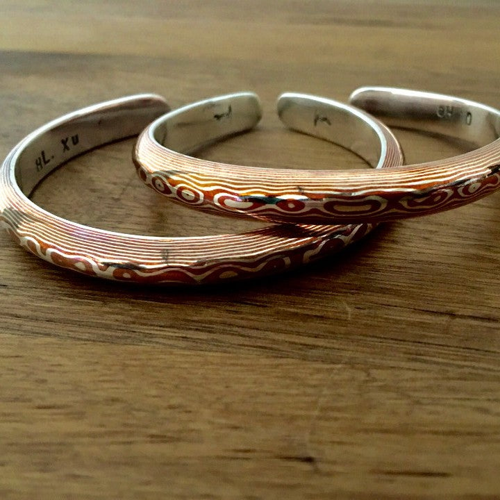 Mokume-gane Patterned Bracelet — A Handcrafted Masterpiece