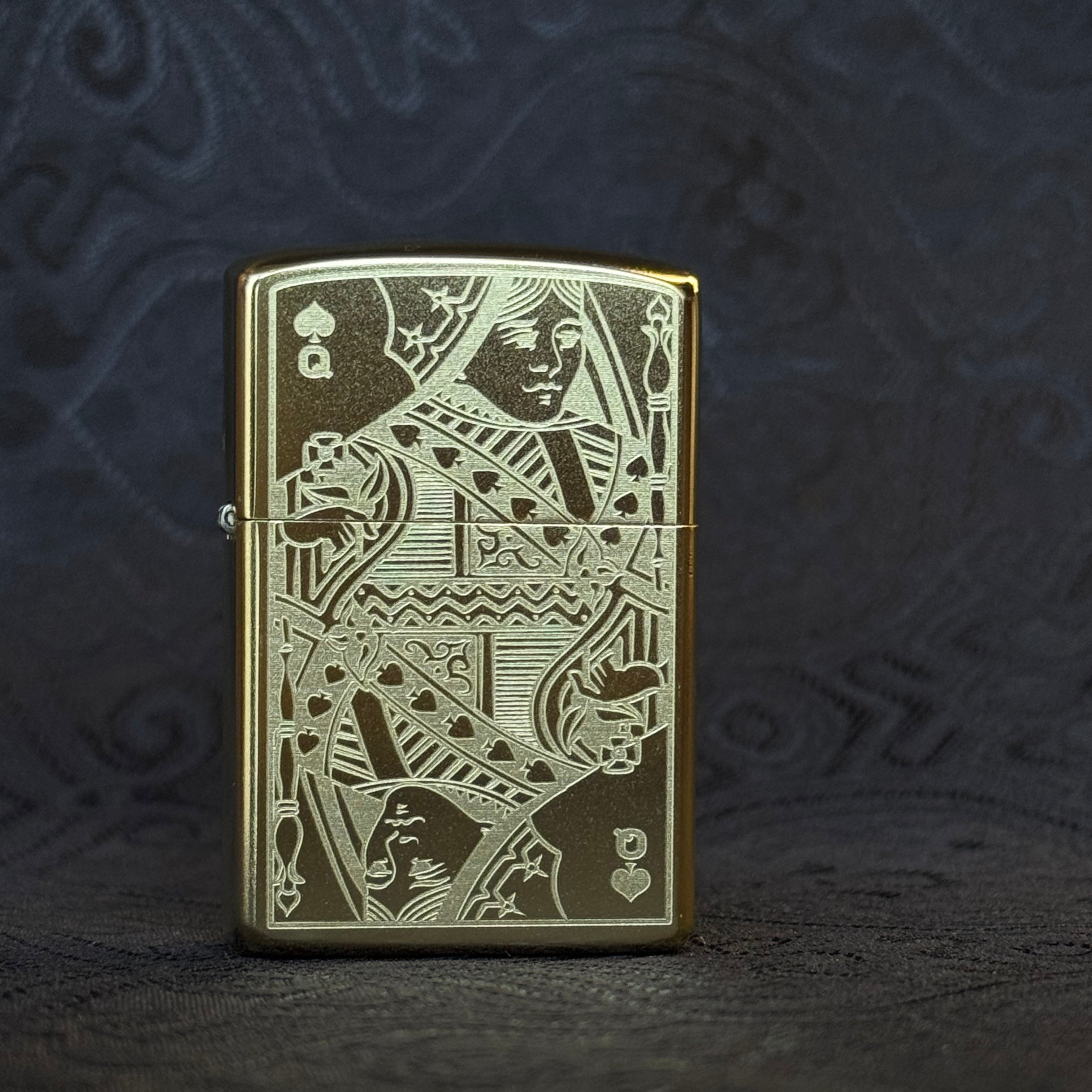 Black Queen — Brass Heritage Lighter (Zippo-Style)