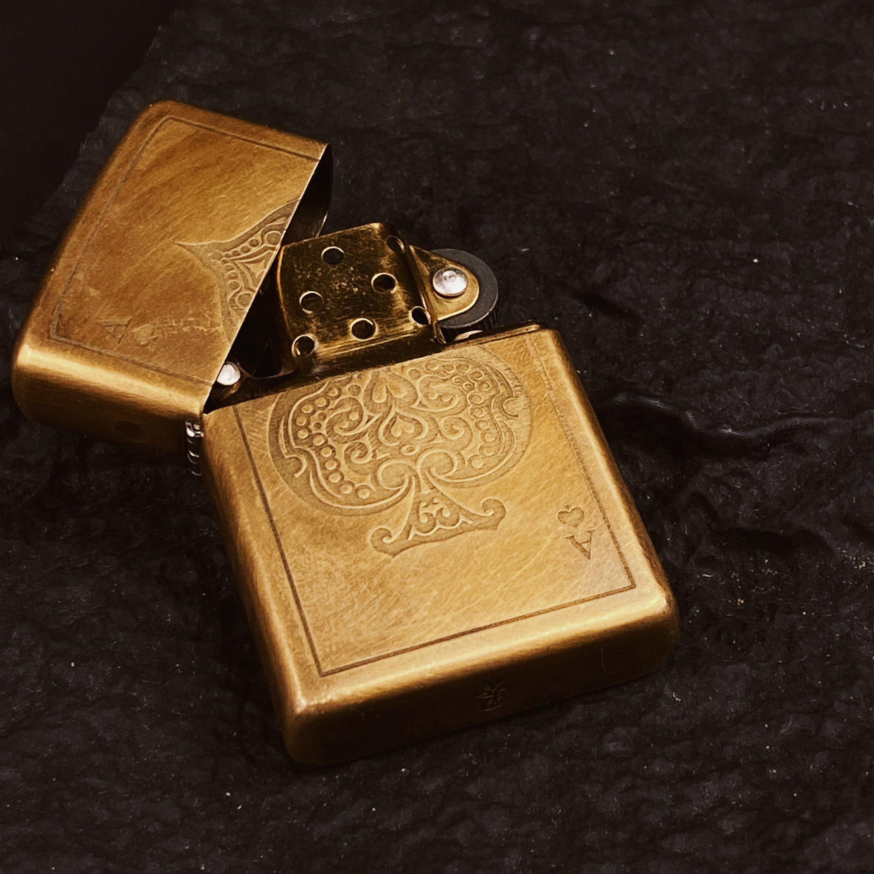 Black Ace — Brass Heritage Lighter (Zippo-Style)