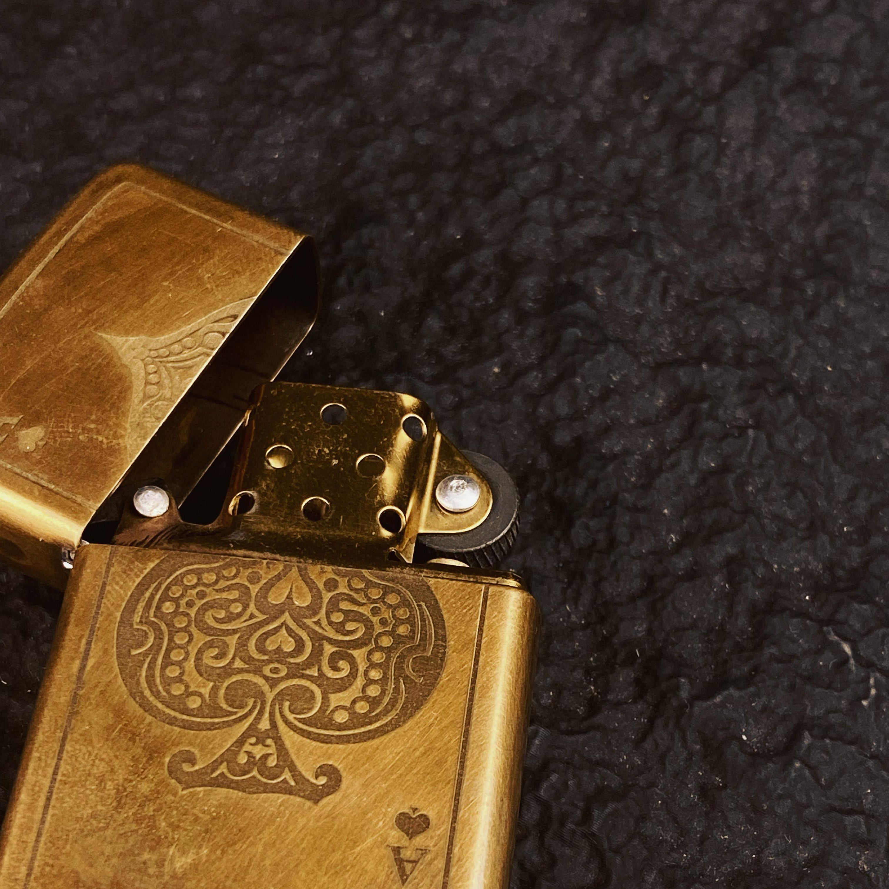 Black Ace — Brass Heritage Lighter (Zippo-Style)