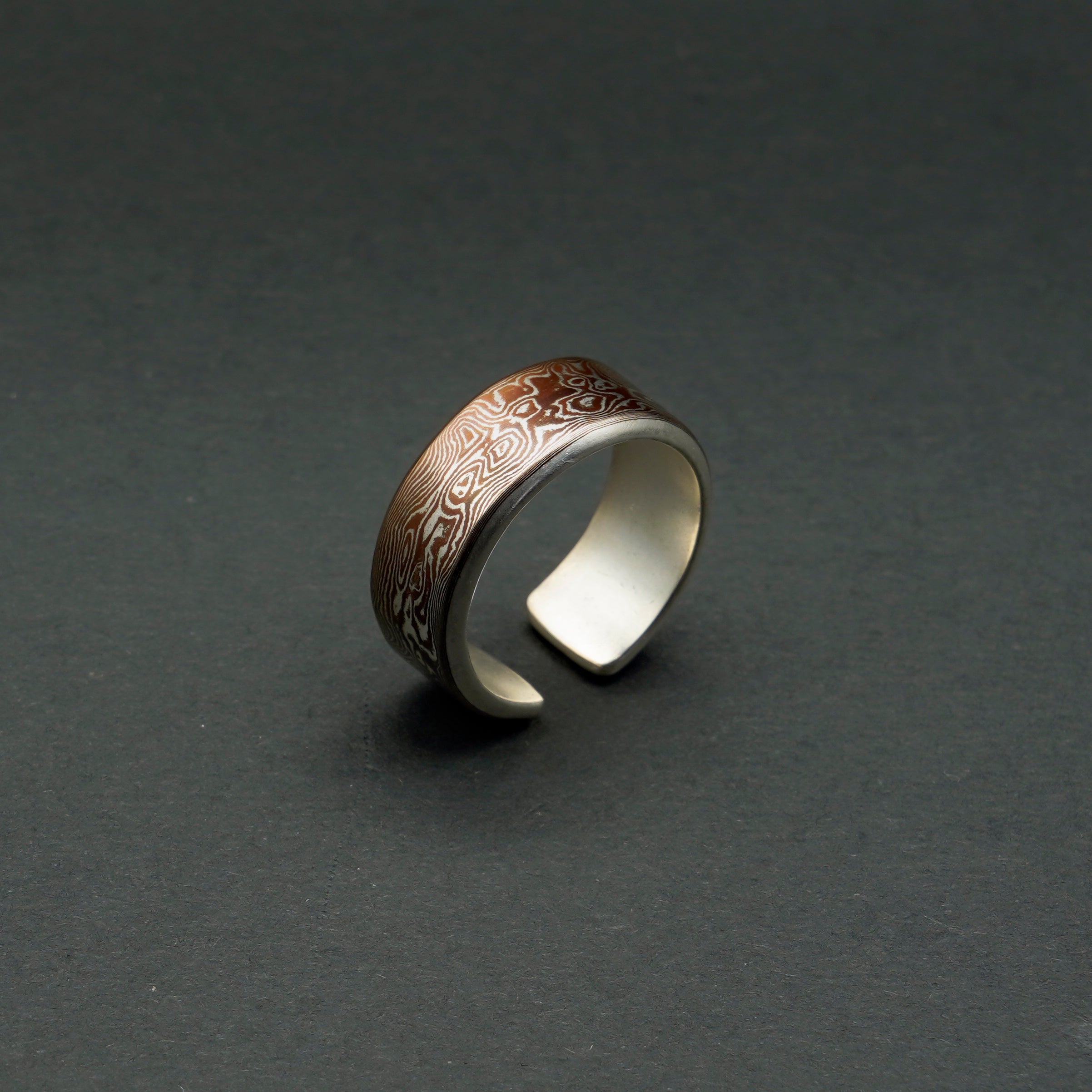 Mokume-gane Ring — Wood Grain Metal