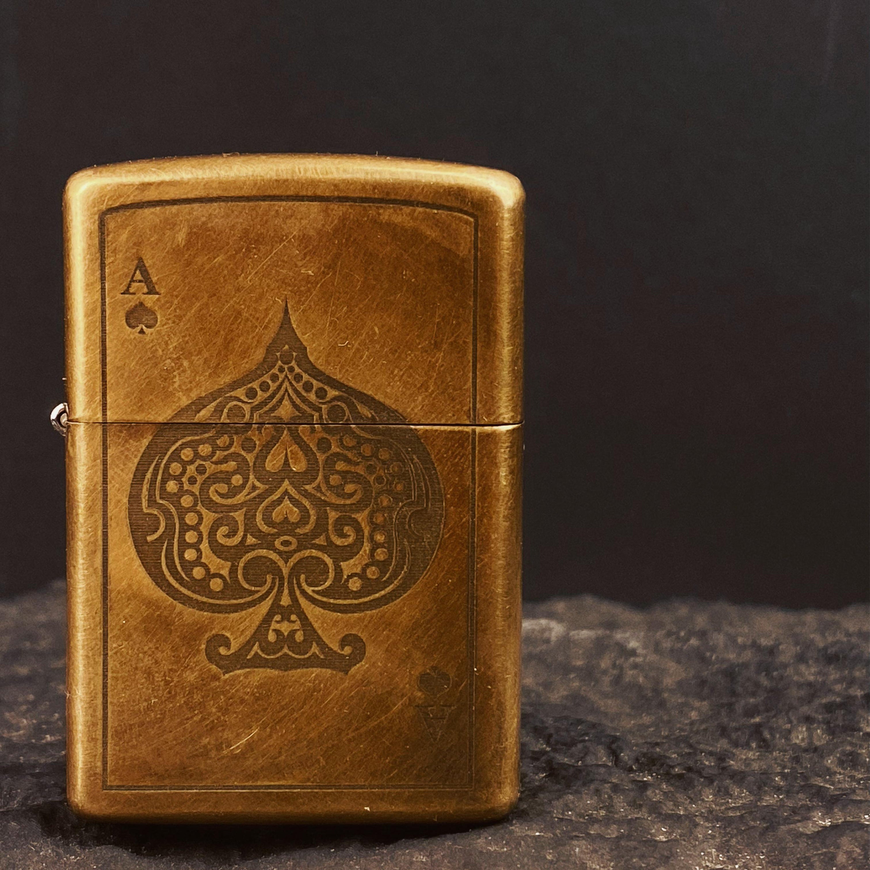 Black Ace — Brass Heritage Lighter (Zippo-Style)