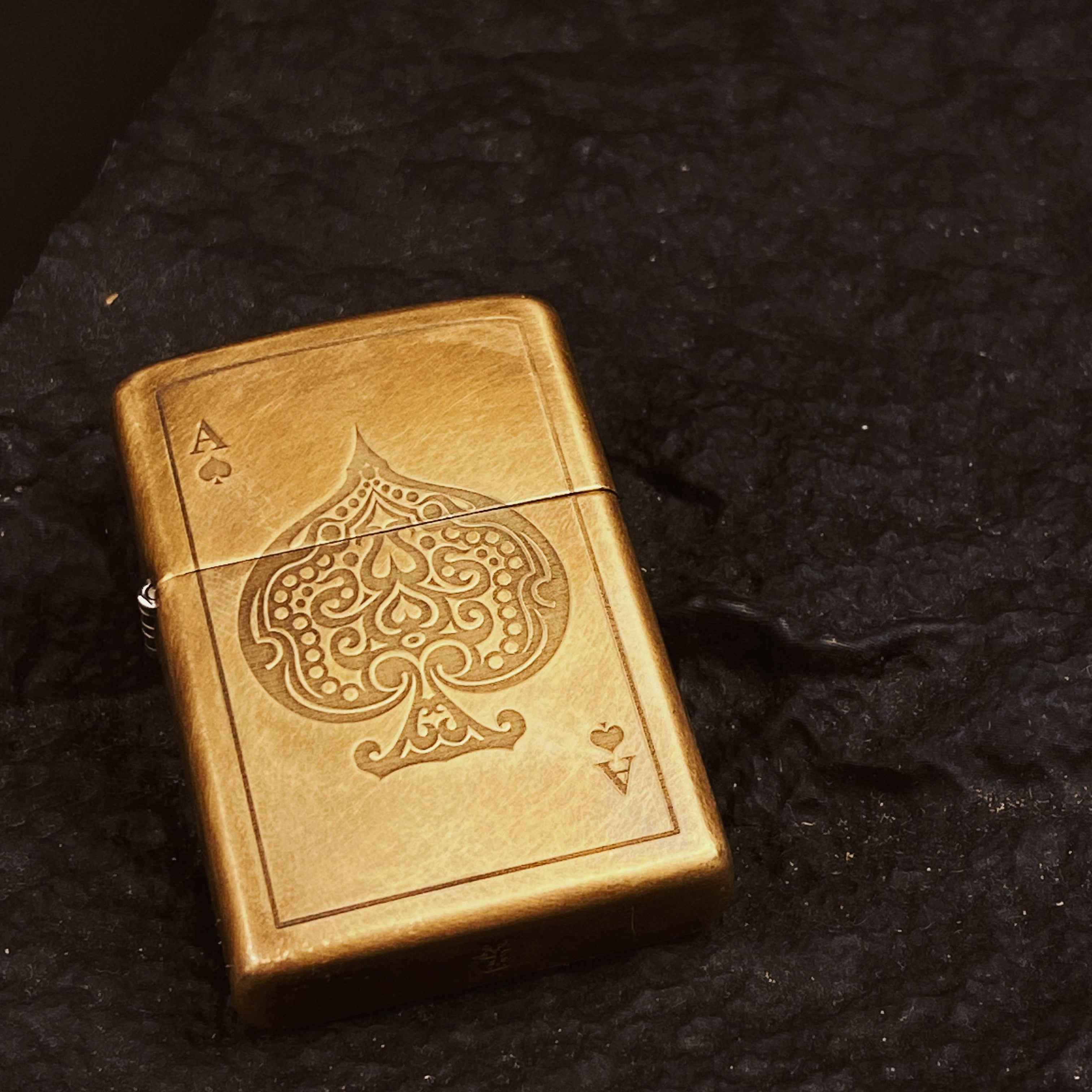 Black Ace — Brass Heritage Lighter (Zippo-Style)