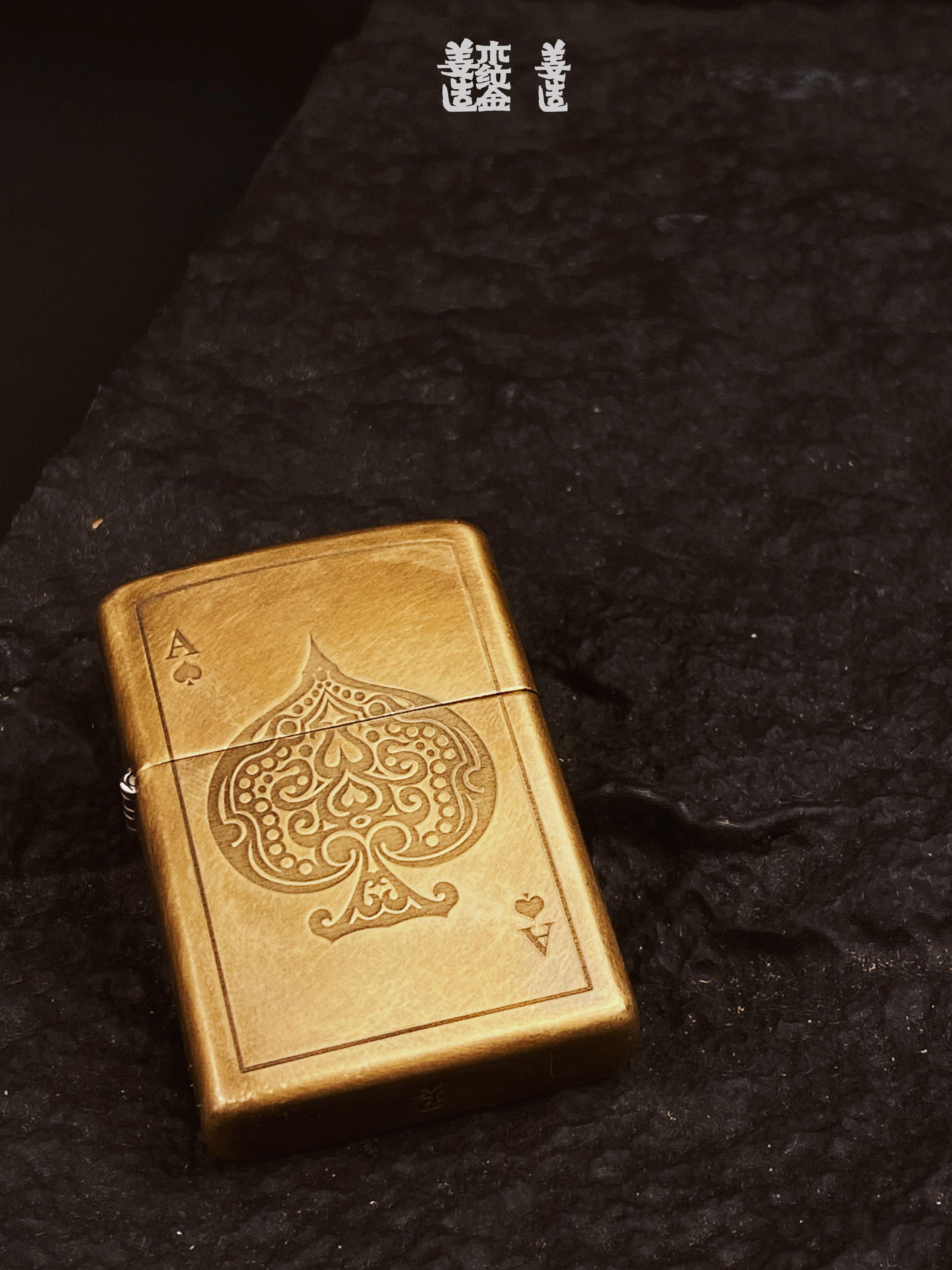 Black Ace — Brass Kerosene Lighter