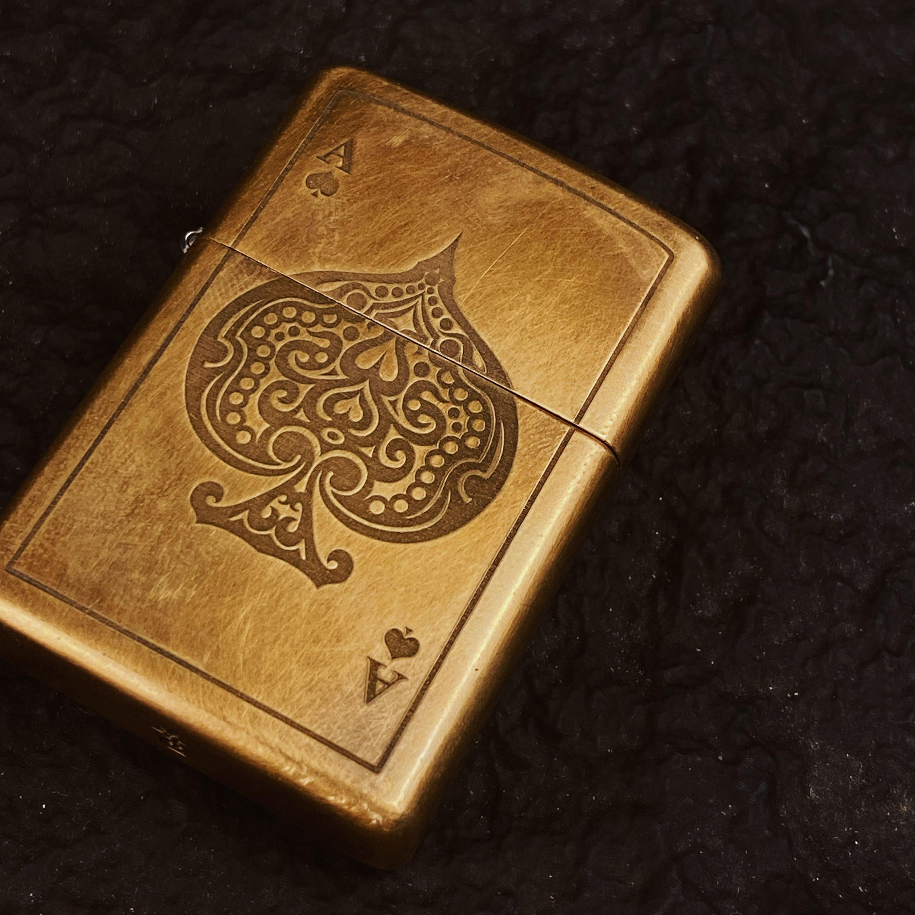 Black Ace — Brass Heritage Lighter (Zippo-Style)