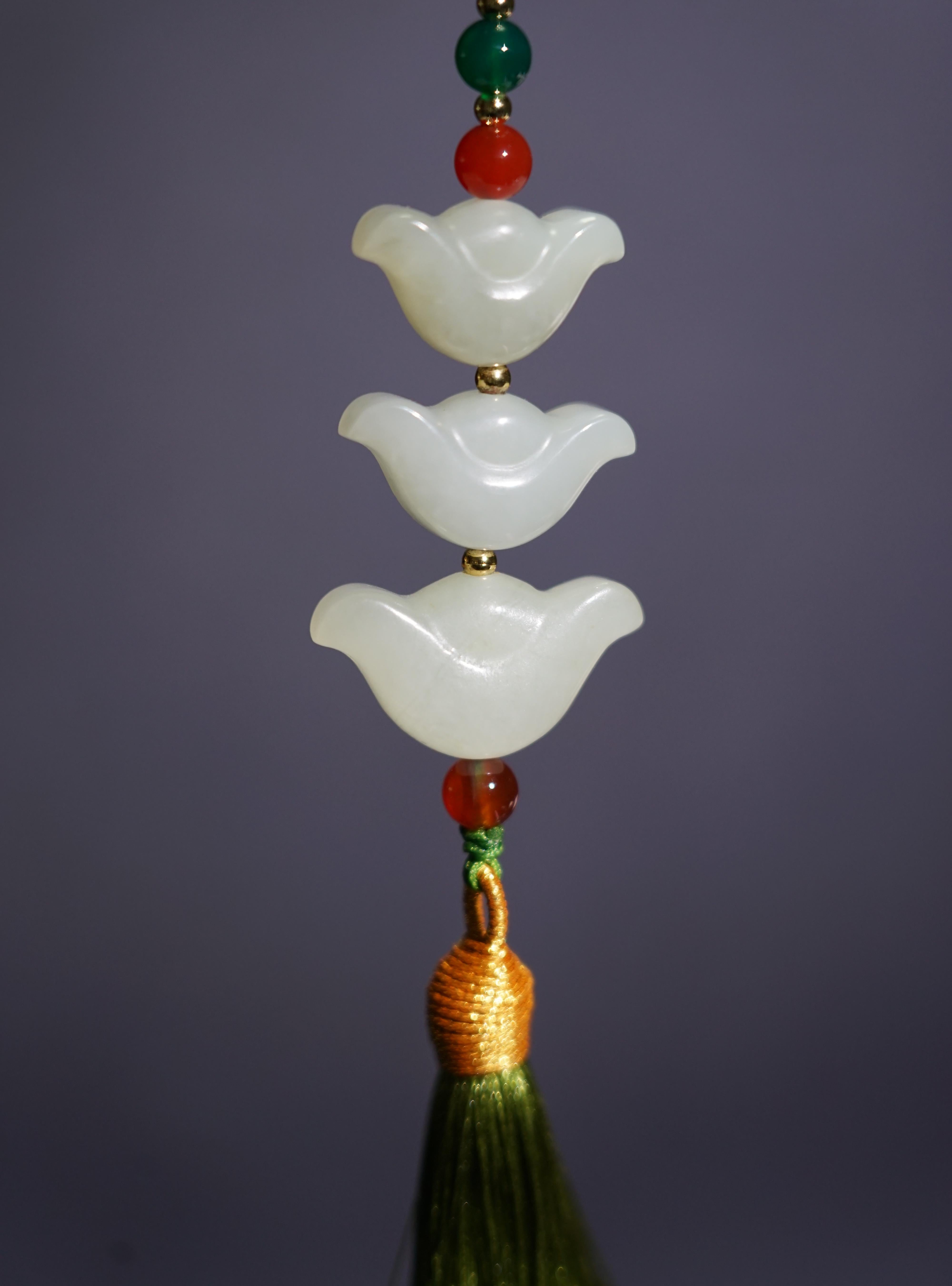 White Jade Ingot (yuanbao) Pendant