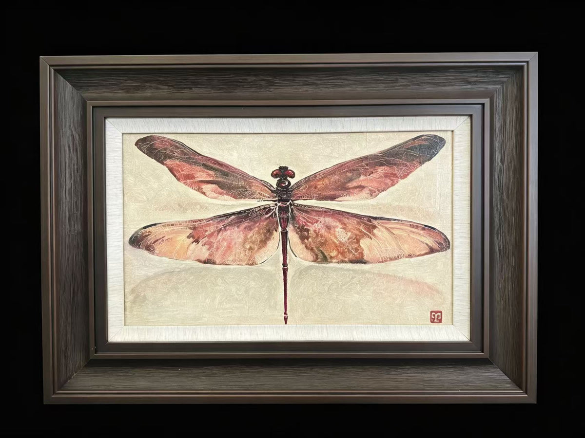 Wings of Freedom — Tonbo Dragonfly Series | Original Framed Panel Painting