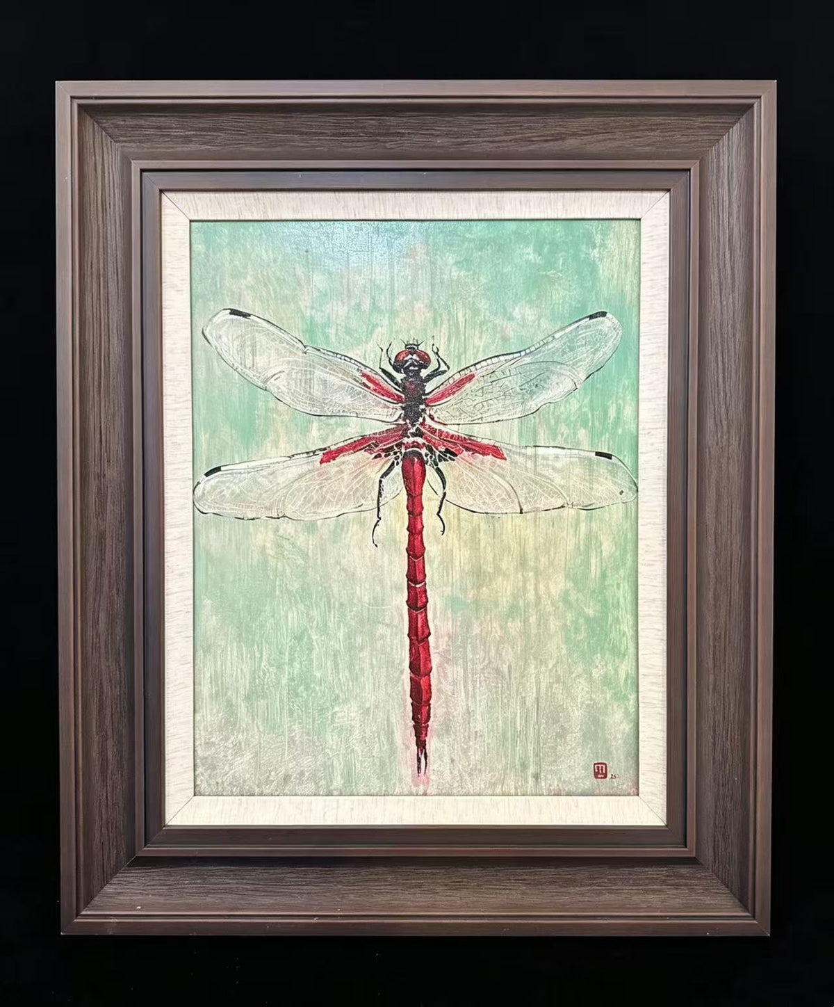 Still in Flight — Tonbo Dragonfly Series | Original Framed Panel Painting