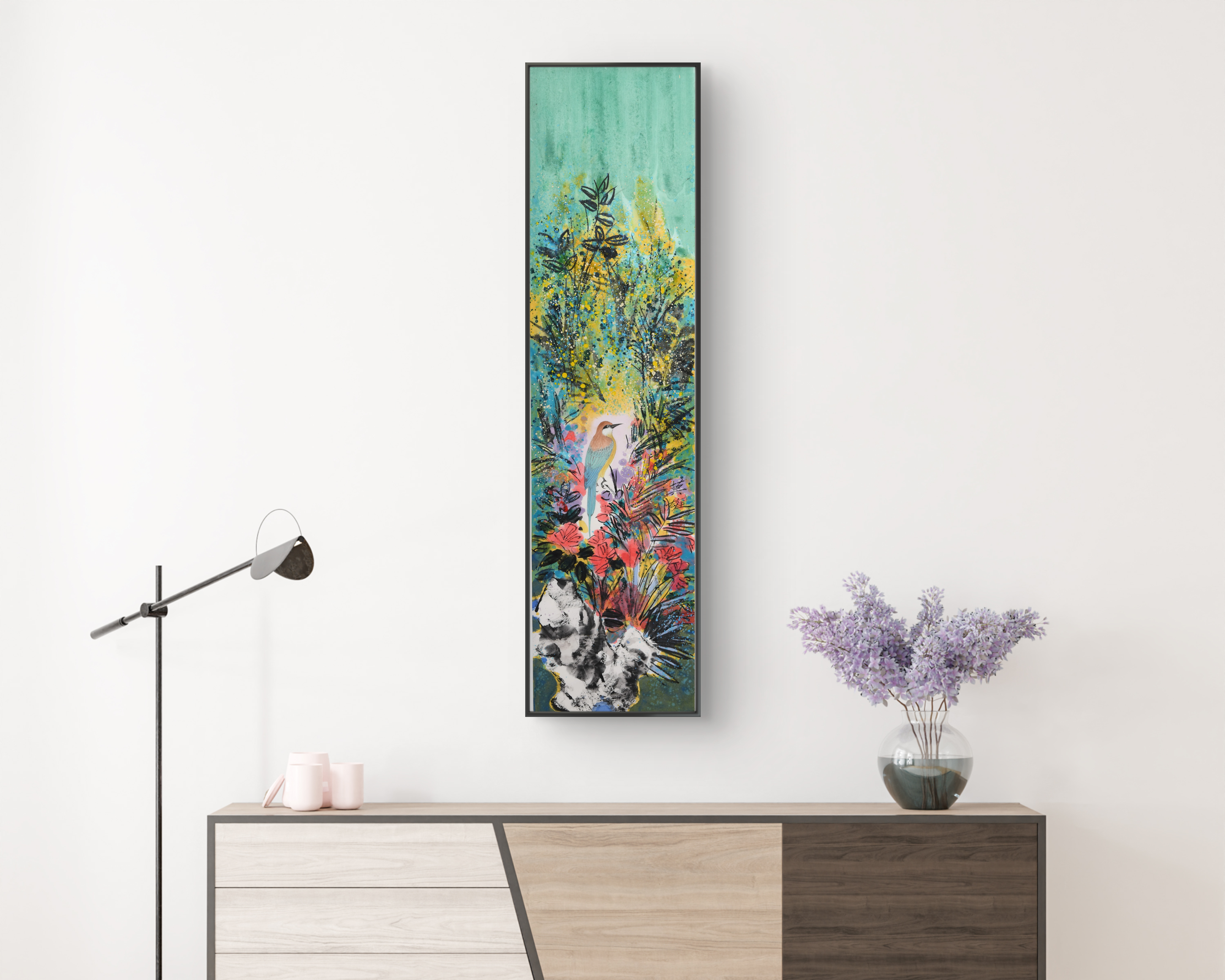 Traditional Chinese Watercolor Wall Hanging Scroll Painting – "Flowers and Birds" (Huā Niǎo) Part Two by Mo Xiong