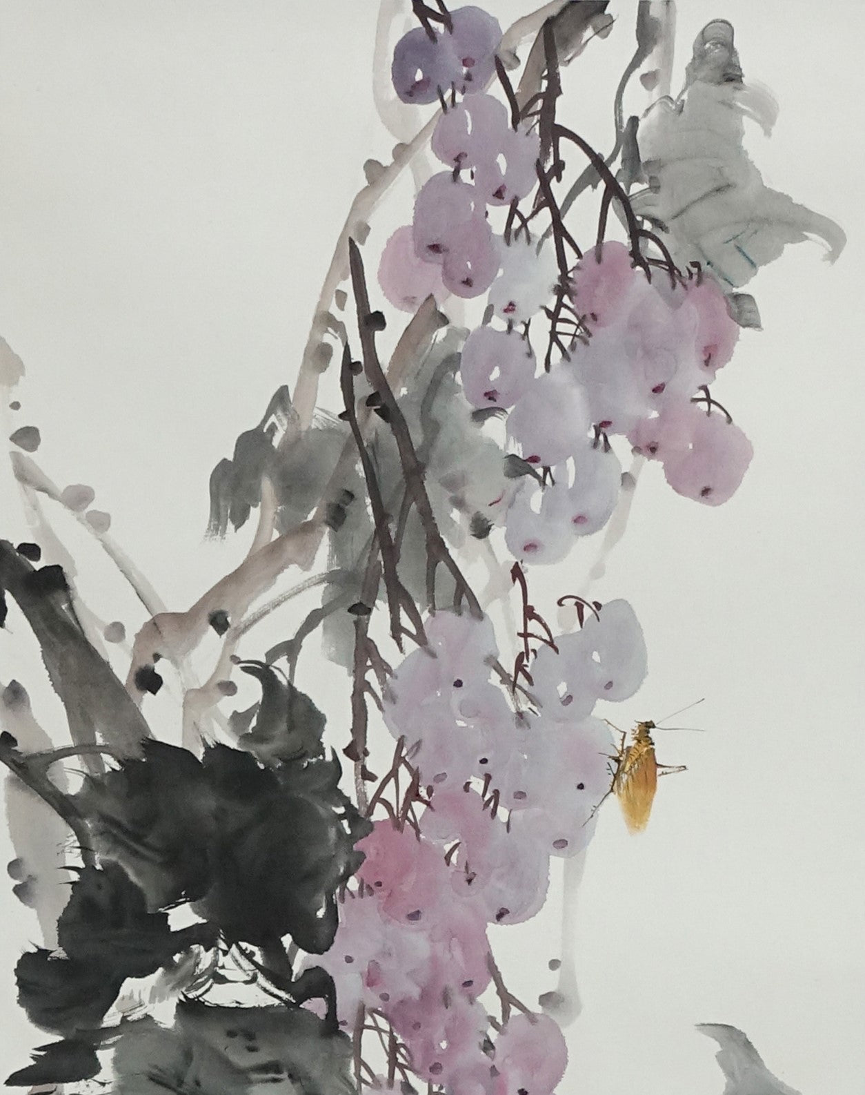 "Purple Jade" (Zǐ Yù) by Guo Zhaoming – Traditional Chinese Bird-and-Flower Painting