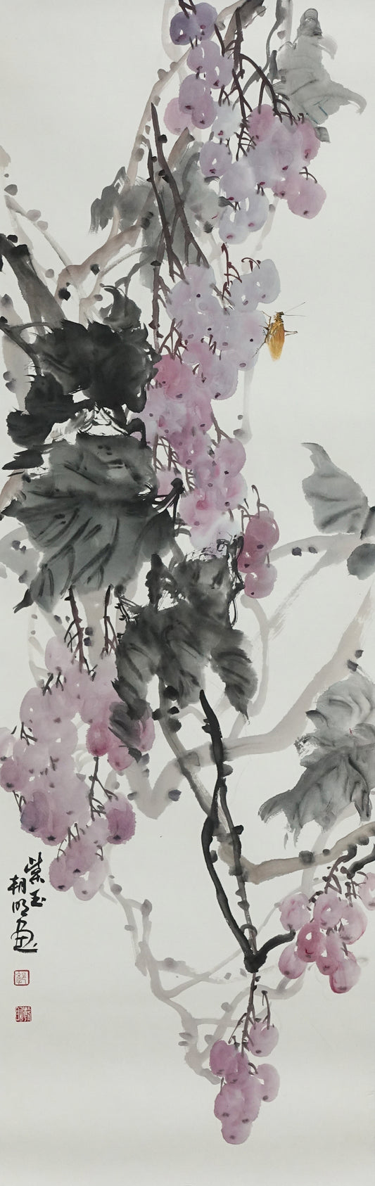 "Purple Jade" (Zǐ Yù) by Guo Zhaoming – Traditional Chinese Bird-and-Flower Painting