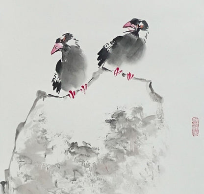 Traditional Chinese Bird-and-Flower Painting – "Colors of Spring" (Chūn Sè) by Guo Zhaoming