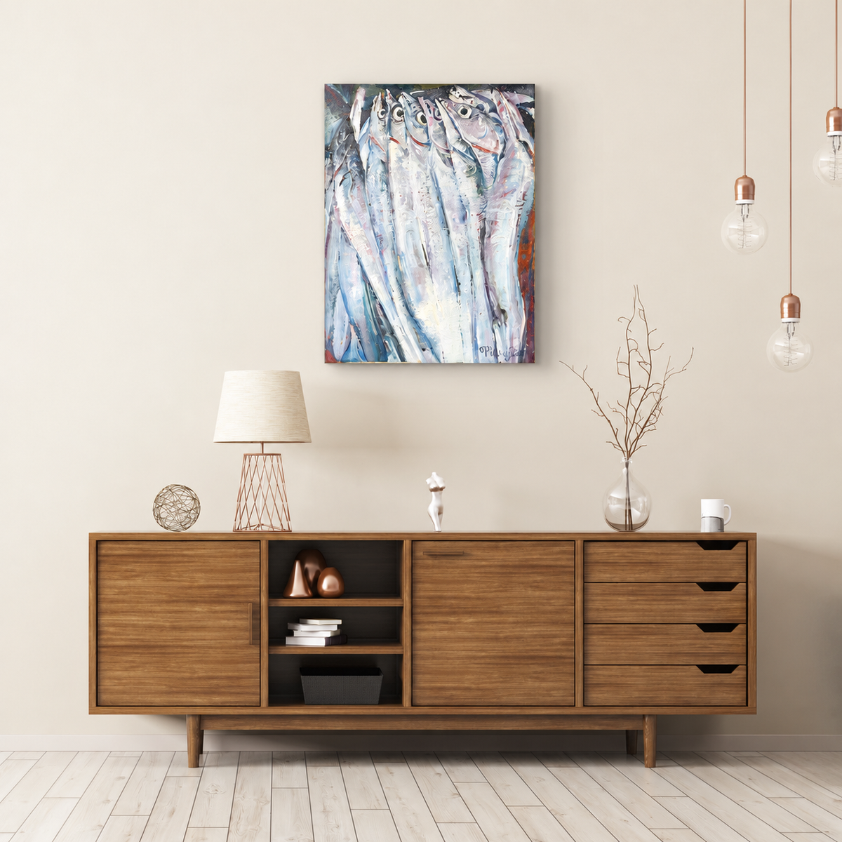 Scaly Sea’s Morning Song — Original Ribbonfish Oil Painting