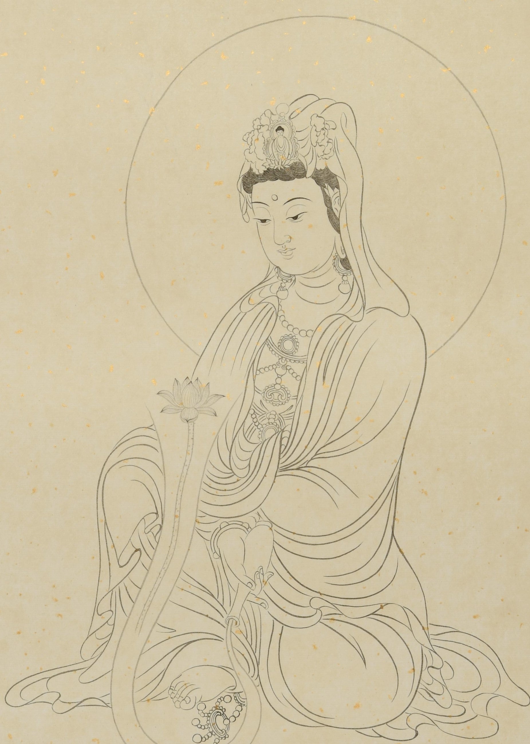 "Guanyin (Guānyīn)" by Guan Chunlei – Chinese Gongbi Painting