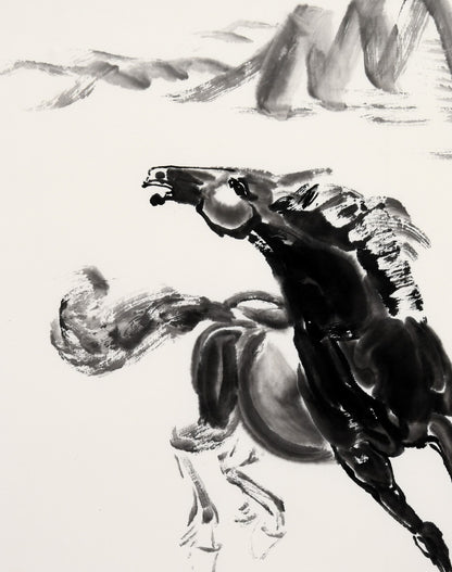 "Galloping Through the Mountains" (Zǒu Mǎ Guān Shān) by Shao Xian – Stunning Traditional Chinese Ink Painting