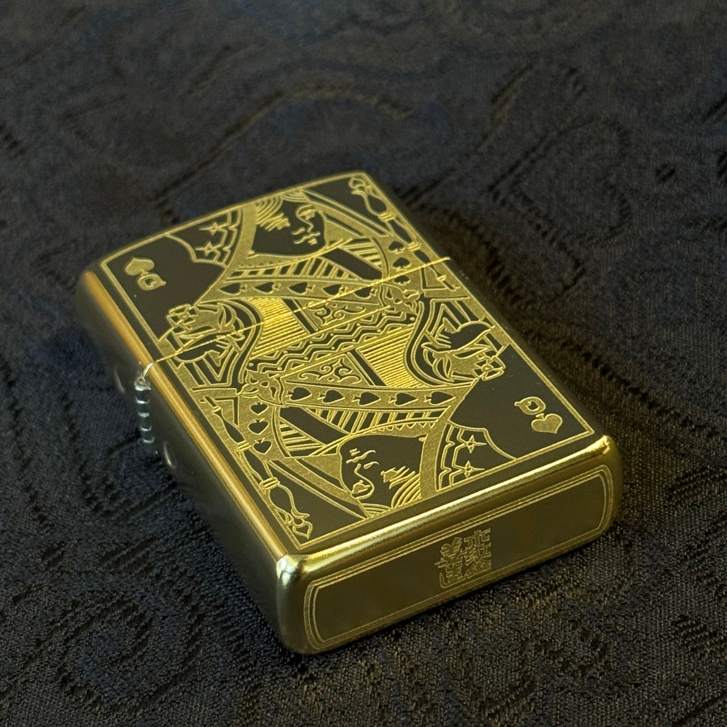 Black Queen — Brass Heritage Lighter (Zippo-Style)