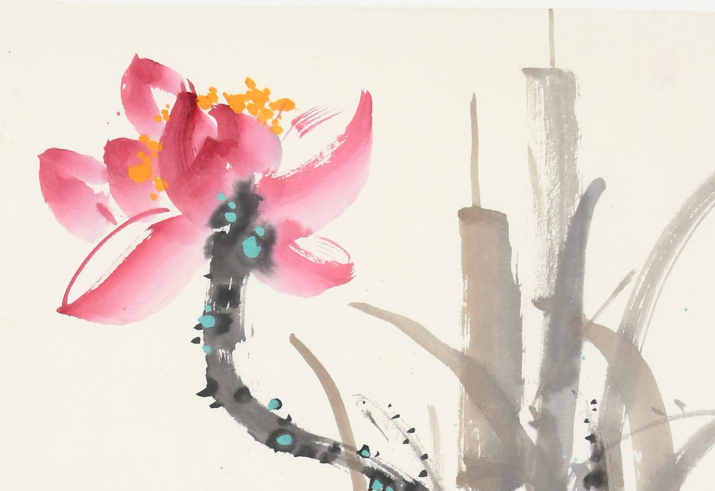 "Wild Charm of the Lotus Pond" (Hè Chí Yě Qù) – Elegant Chinese Flower and Bird Painting, Scroll Hanging Watercolor Masterpiece by Renowned Artist Liu Junpeng