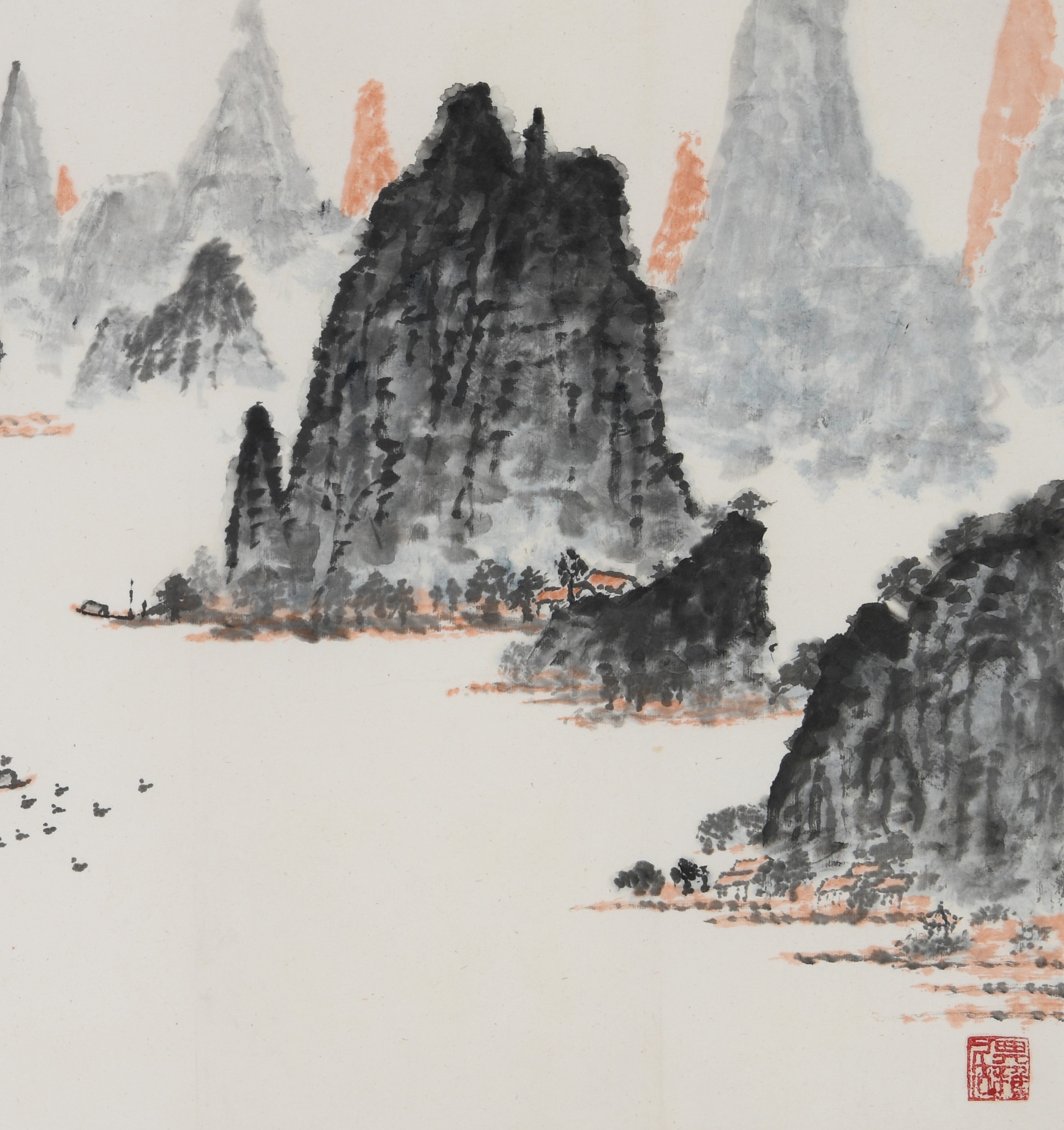 "Spring Clear at the Li River" (Lí Jiāng Chūn Jì) by Qian Xin – Traditional Chinese Mountain Landscape