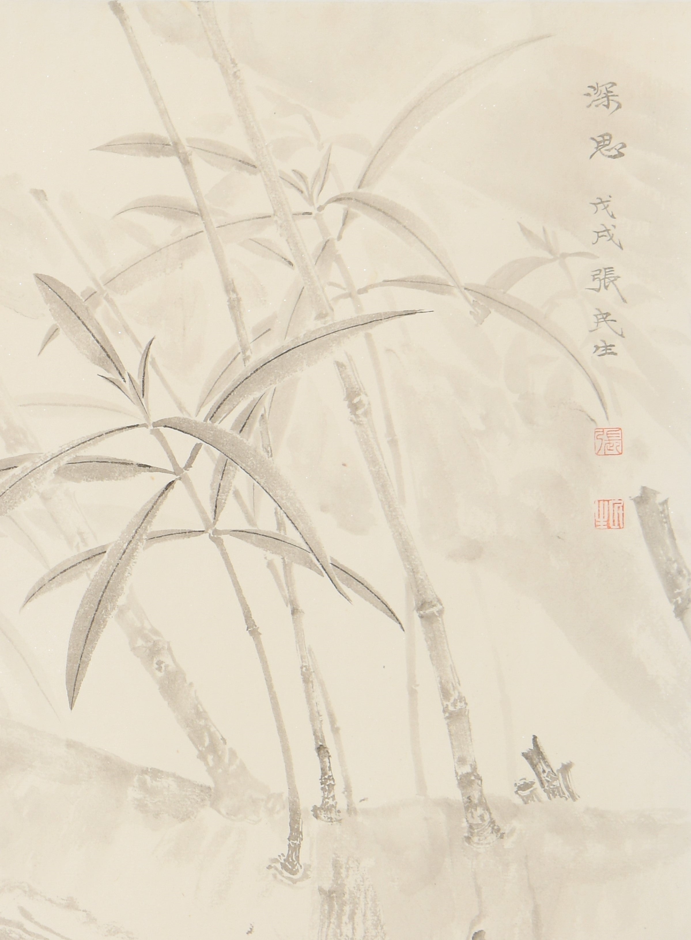 "Deep Contemplation" (Shēn Sī) by Zhang Minsheng – Masterful Traditional Chinese Meticulous Flower & Bird Painting