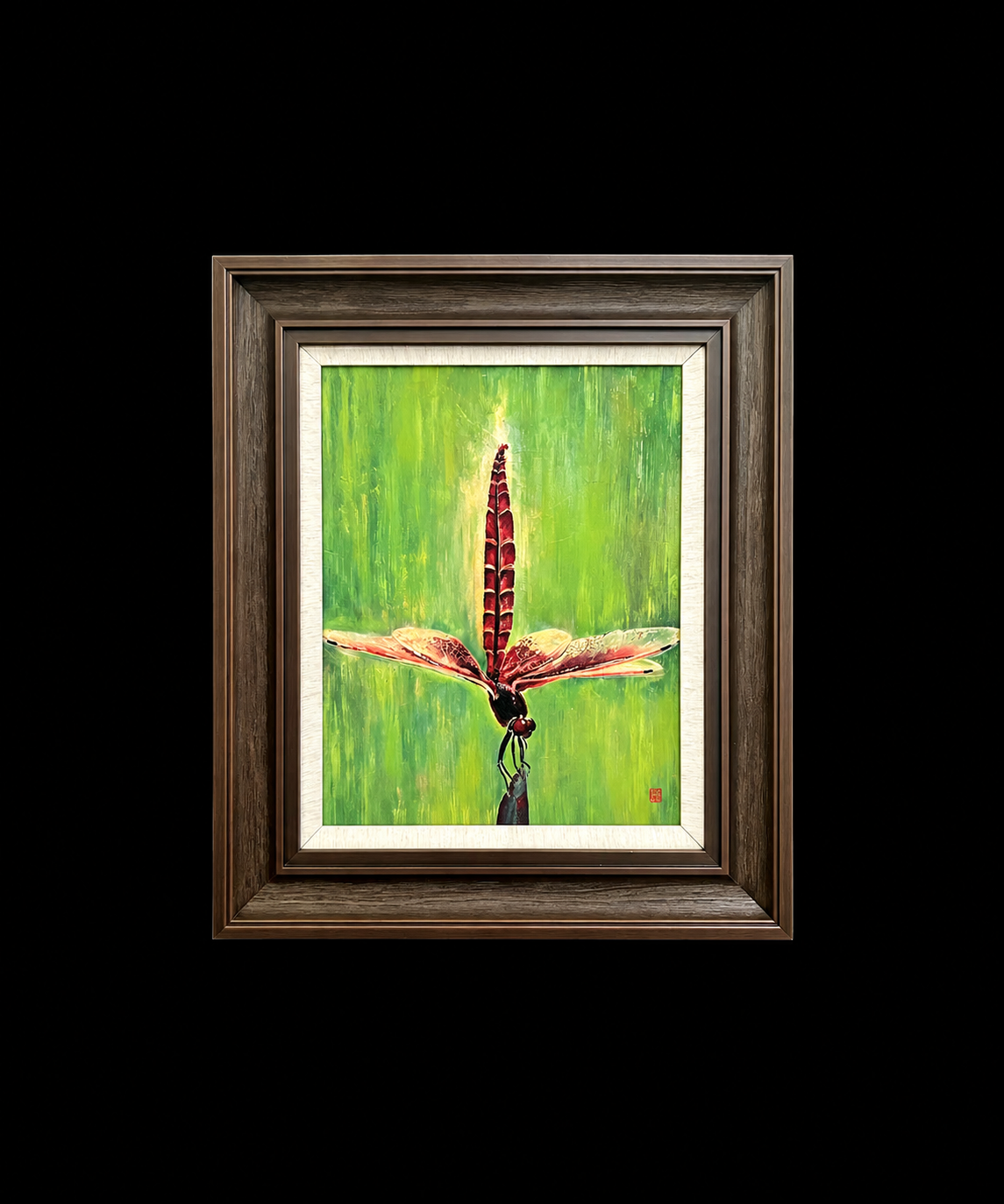 Rise — Tonbo Dragonfly Series | Original Framed Panel Painting