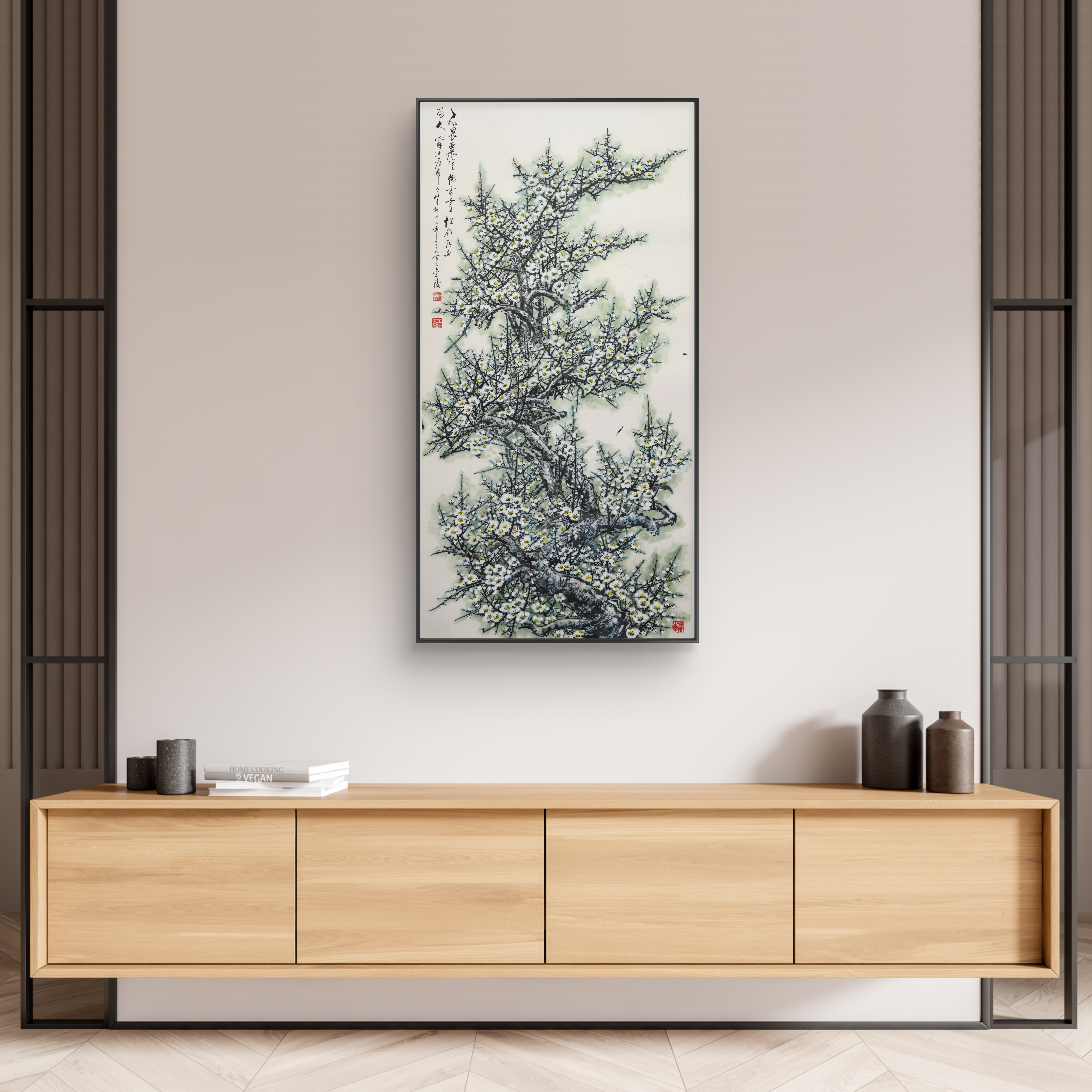 "Plum Blossom" (Méihuā) by Zhu Kai – Traditional Chinese Asian Art Scroll Painting