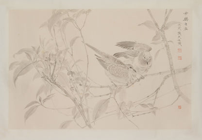 "Joyful Serenity" (Miào Lè Zìzài) by Zhang Minsheng – Exquisite Traditional Chinese Meticulous Flower & Bird Painting