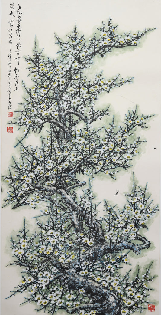 "Plum Blossom" (Méihuā) by Zhu Kai – Traditional Chinese Asian Art Scroll Painting