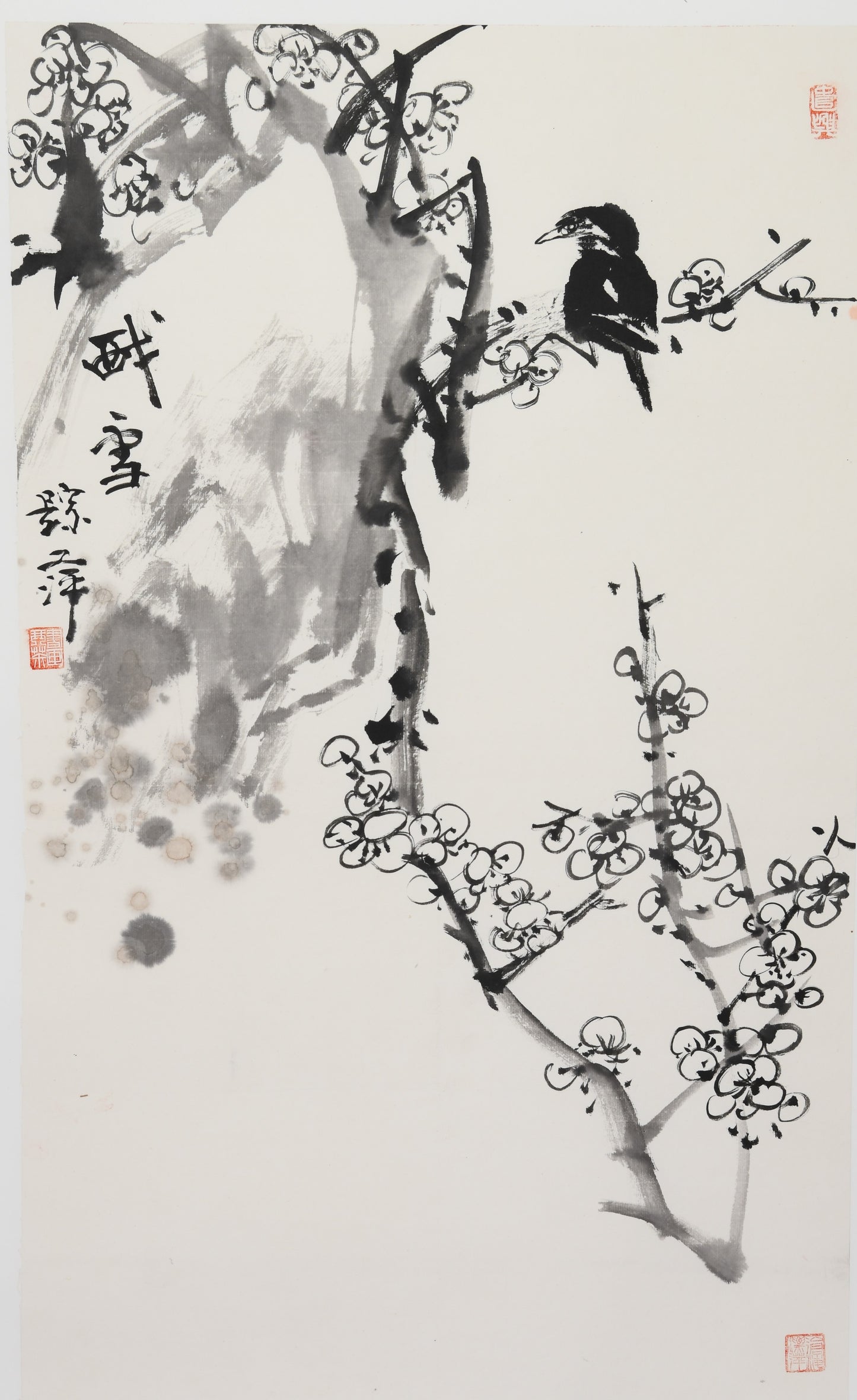 Traditional Chinese Hanging Painting – "Battling the Snow: Plum Blossoms" (Zhàn Xuě · Méihuā) by Wu Zongping