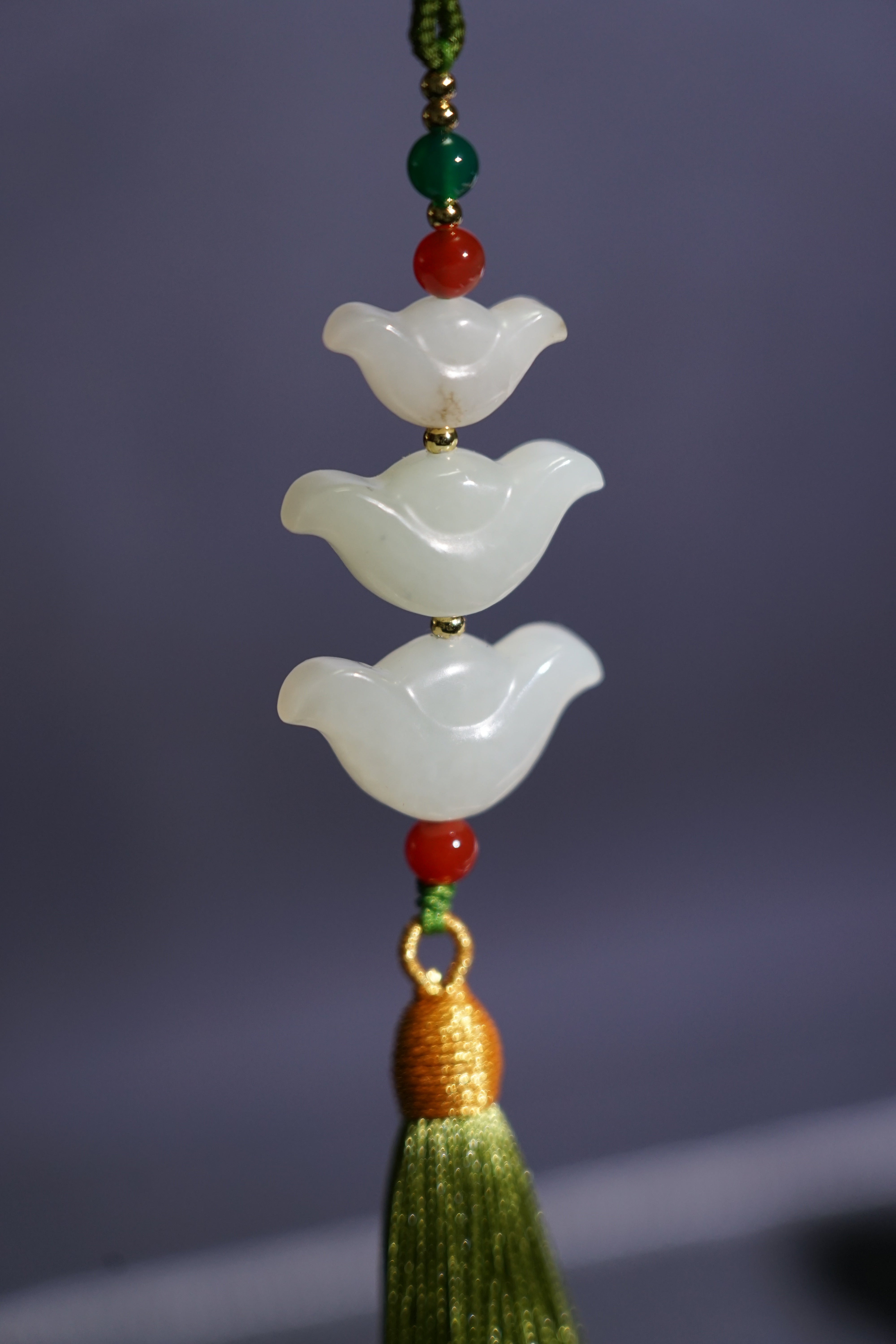 White Jade  Ingot (yuanbao) Pendant