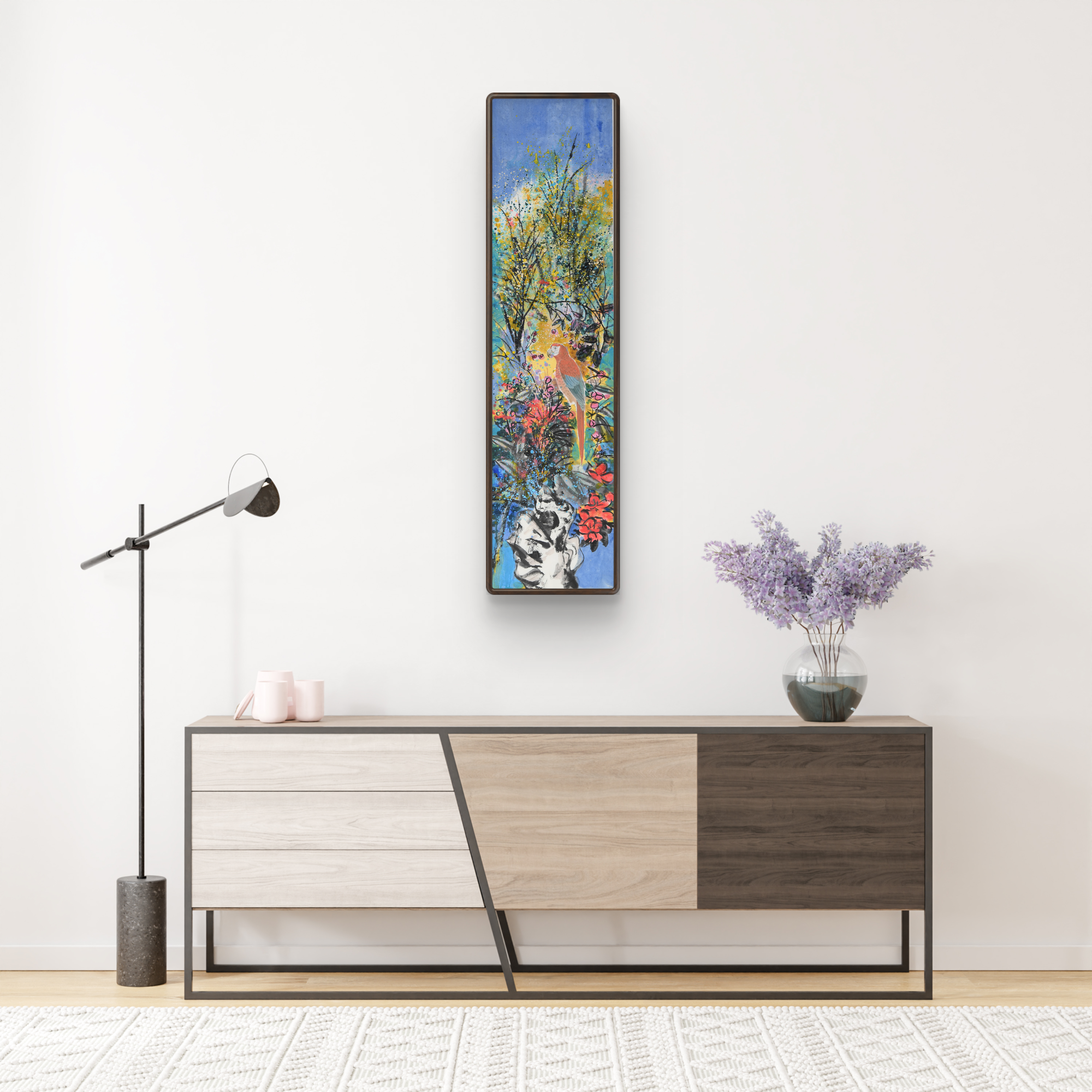 "Flowers and Birds" (Huā Niǎo) Part Three by Mo Xiong – Traditional Chinese Watercolor Wall Hanging Scroll Painting